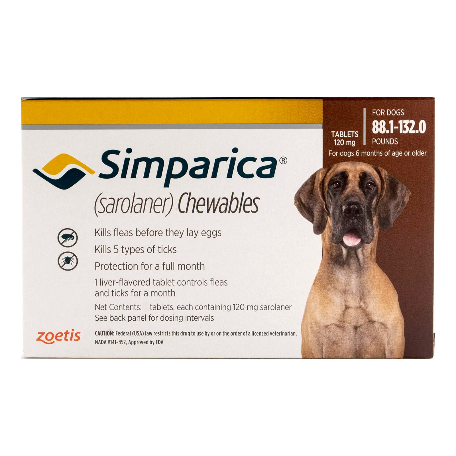 Simparica For Dogs Above 88 Lbs (Red) 3 Pack